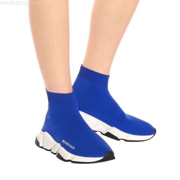 blue balenciaga speed trainer